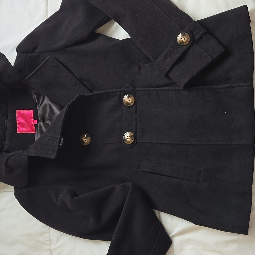 Women's Black Peacoat Pink Envelope